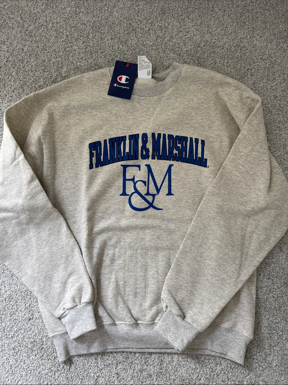 Crewneck Sweatshirt with Blue Franklin & Marshall Logo